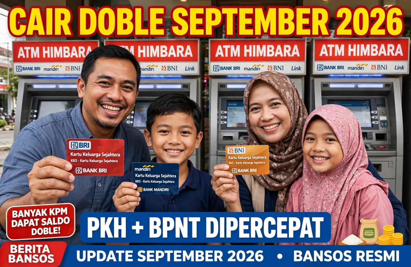 MANTAP! KEPUTUSAN TERBARU KEMENSOS: PENCAIRAN PKH BPNT SEPTEMBER 2026 DIPERCEPAT, BANYAK KPM DAPAT SALDO DOBLE!