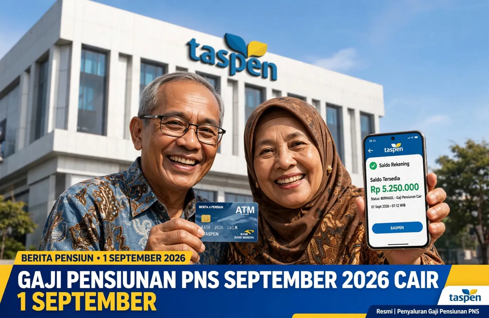 Gaji Pensiunan PNS September 2026 Cair Awal Bulan! Taspen Bongkar Fakta Kenaikan 12 Persen dan Rapel
